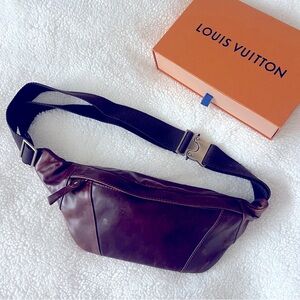 REAL LEATHER Brown Fanny Back Bum Bag Purse